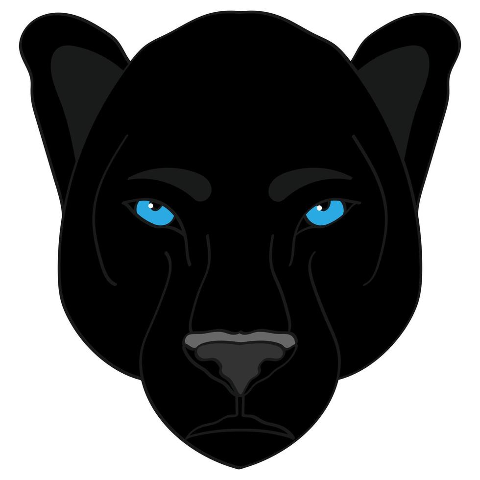 ilustración de cabeza de pantera negra, mascota deportiva o logotipo de equipo en estilo plano. imagen de dibujos animados en gráfico vectorial. vector