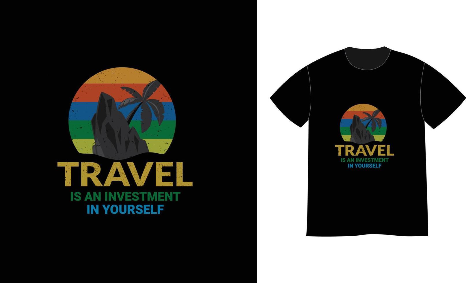 viajar es una inversión en ti mismo cita diseño de camiseta impresa vector