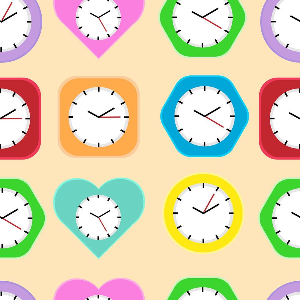 cool seamless wall clock background design vector