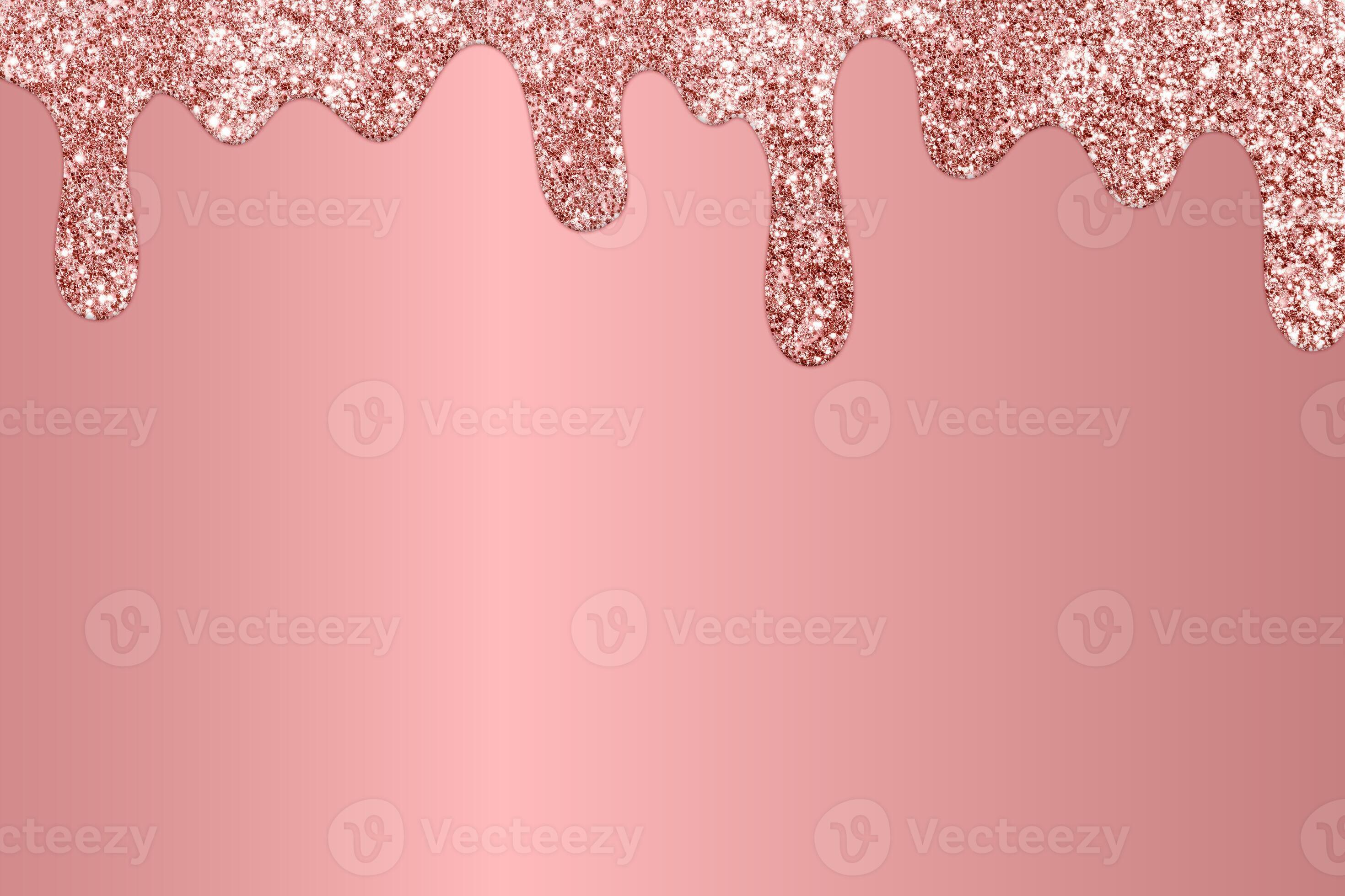 Rose Gold dripping glitter background, Dripping Glitter Background