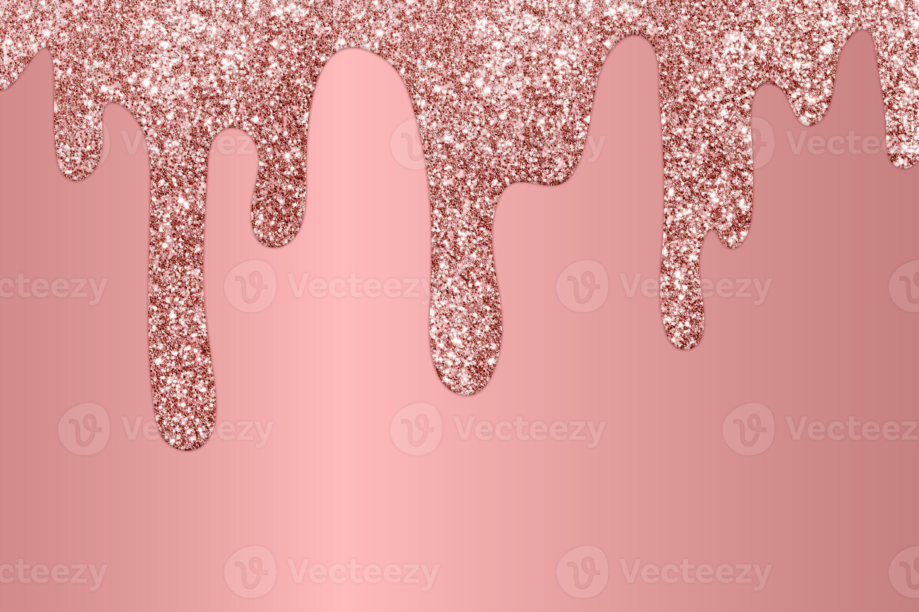 Rose Gold dripping glitter background, Dripping Glitter Background