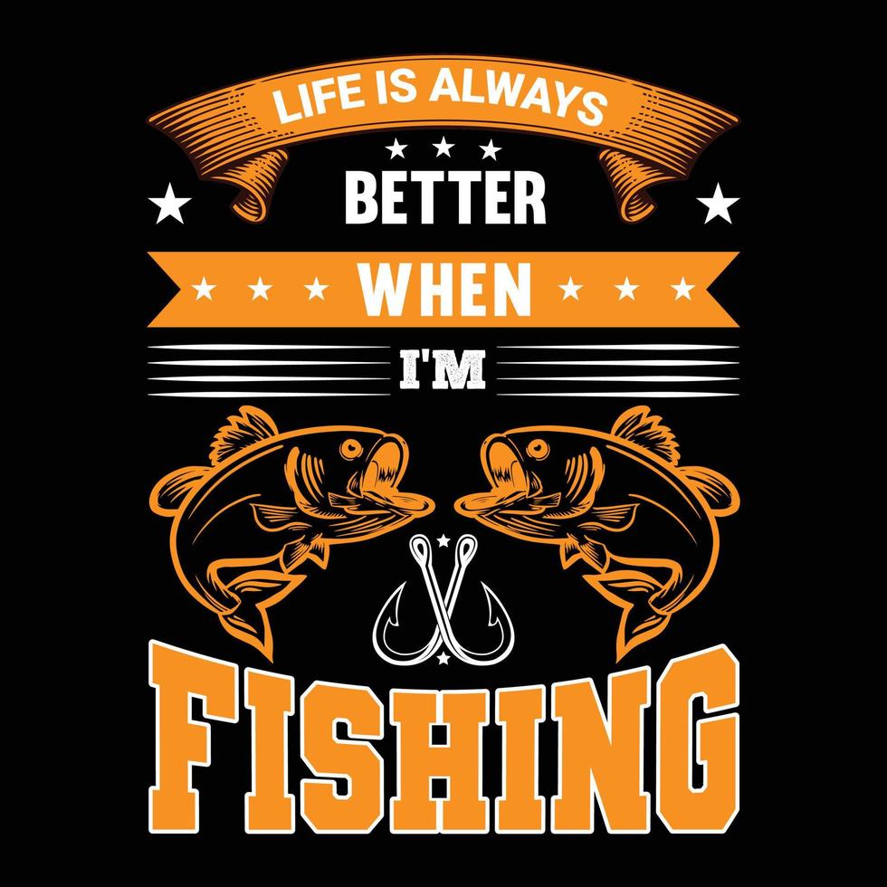 diseño de camiseta de pesca vector