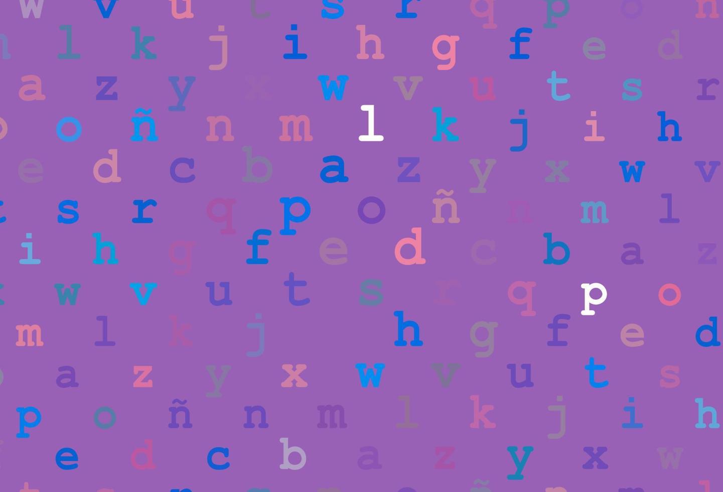 Light blue, red vector layout with latin alphabet.