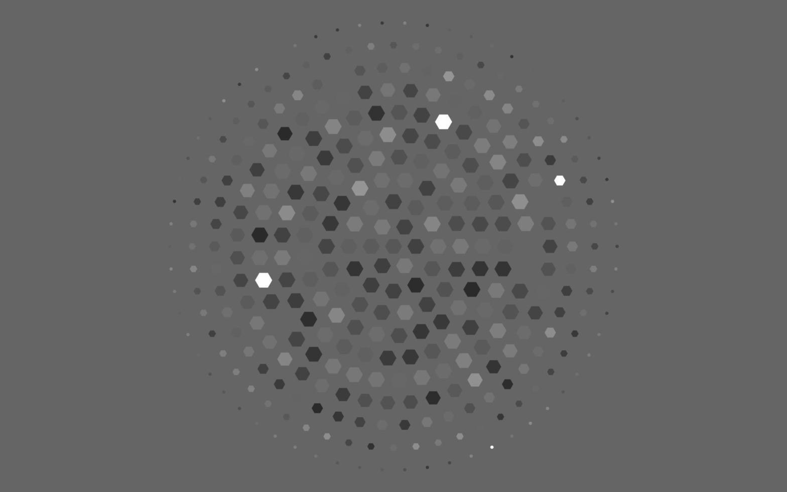 Fondo de vector gris plateado claro con hexágonos.