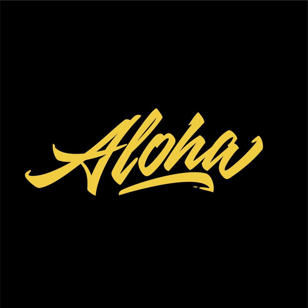 guion de escritura aloha vector