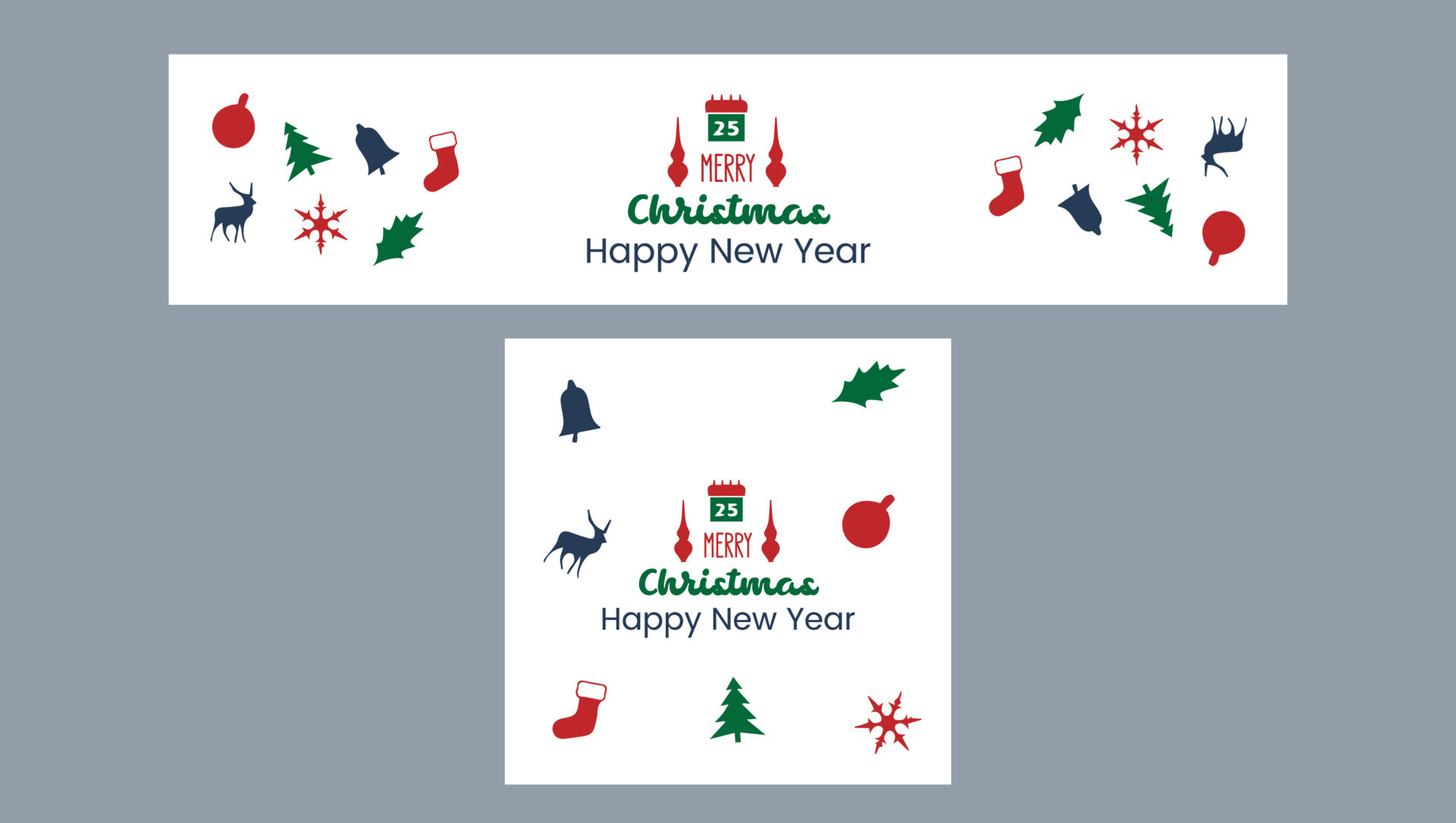 merry Christmas and happy new year banner template 11334178 Vector Art