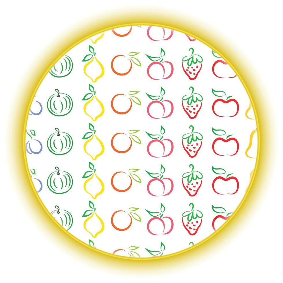 Circle fruits pattern background vector