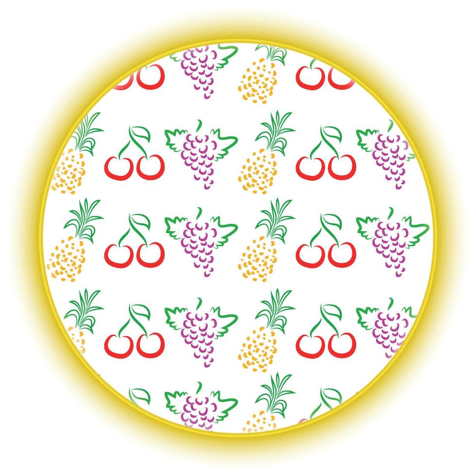 Circle fruits pattern background vector