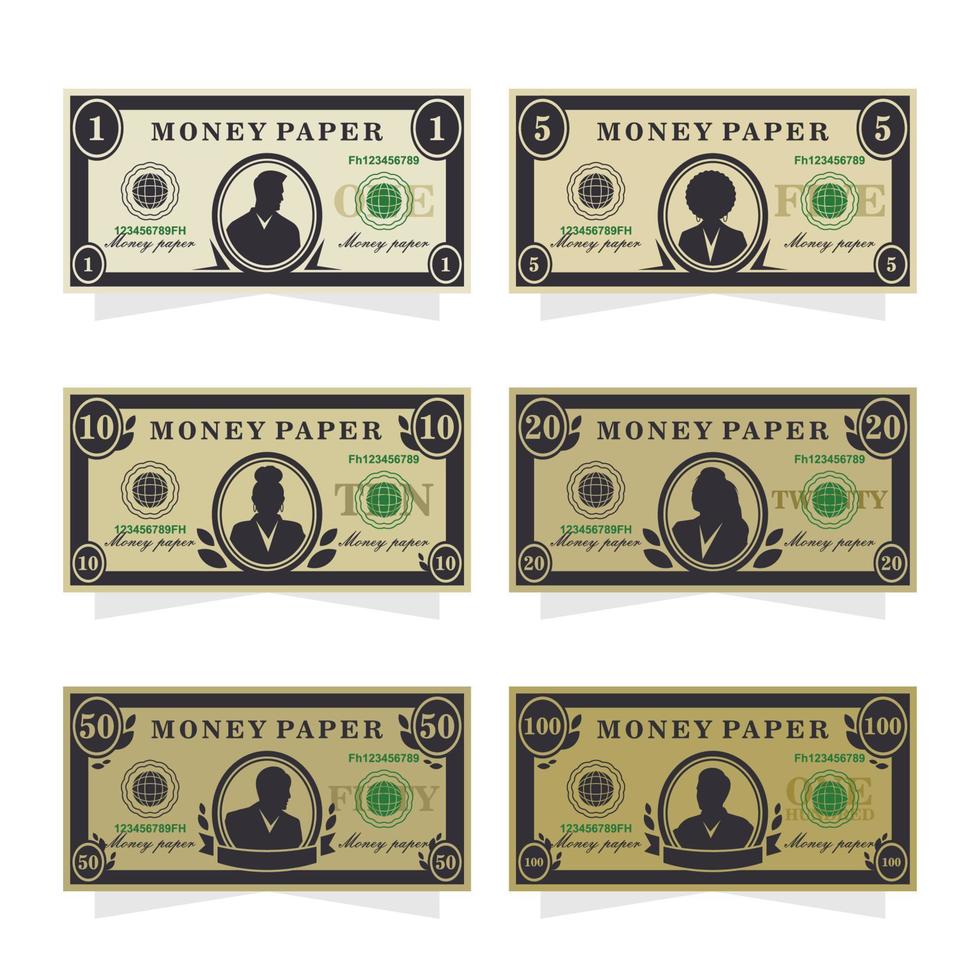 Real Paper Money Elements Elements vector