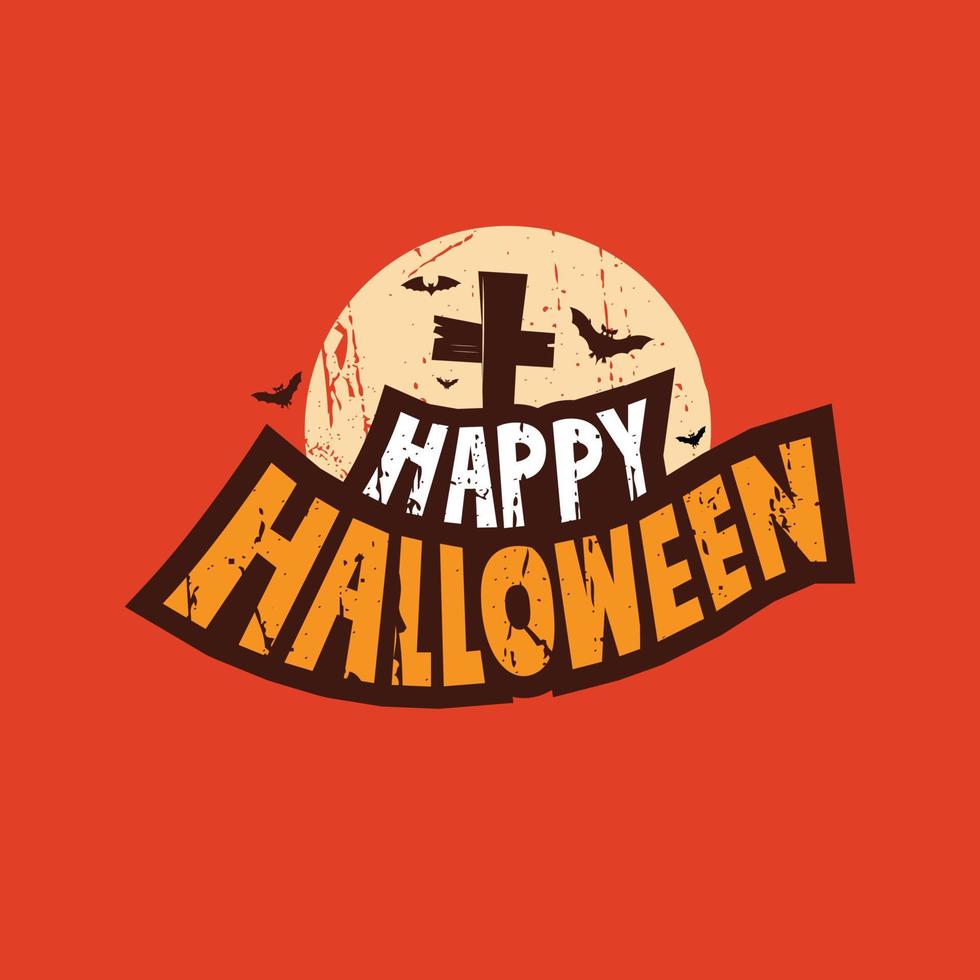 Happy Halloween vector lettering. Holiday lettering for banner. Happy Halloween poster, greeting card, party invitation card. Vector illustration.