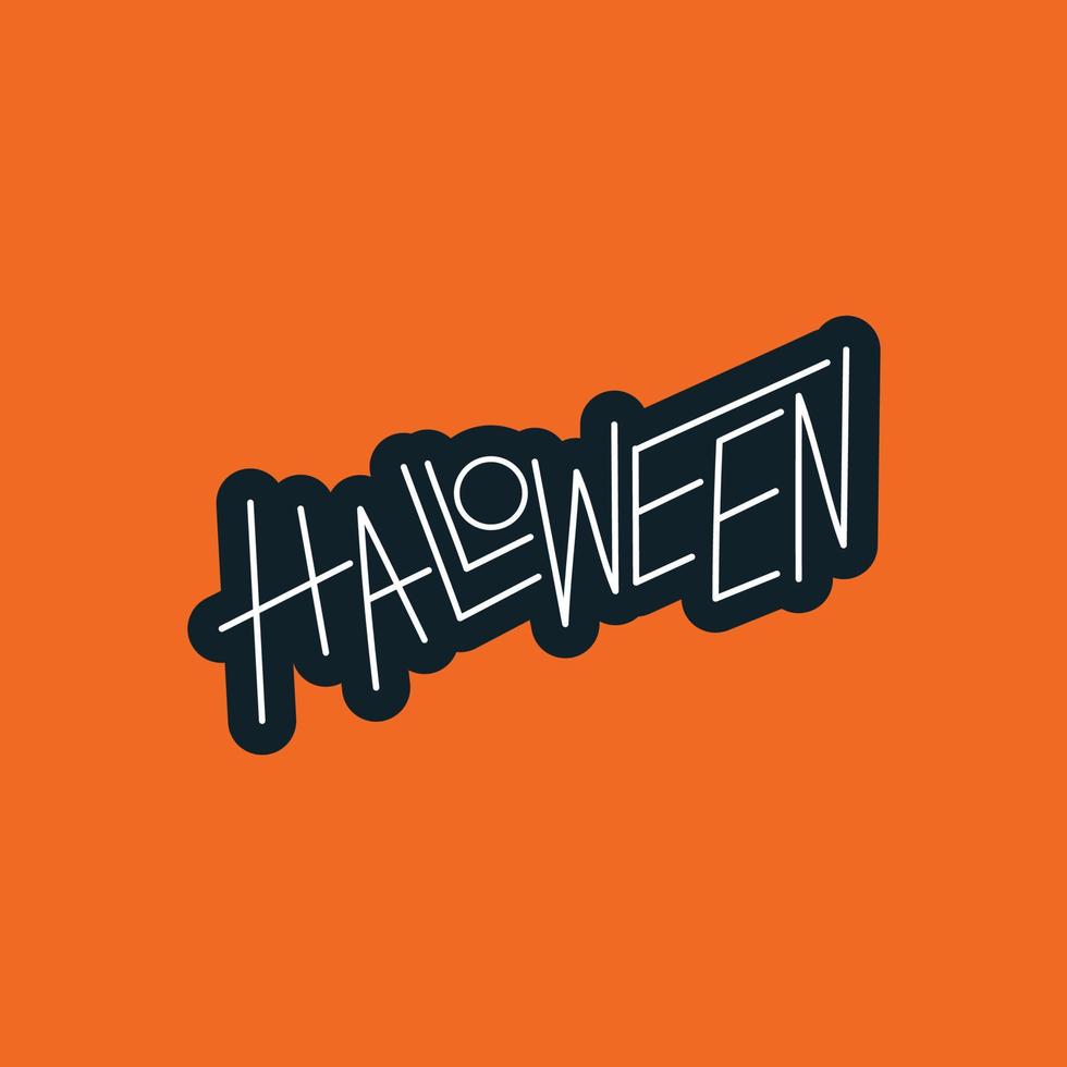 signo de tipografía de estilo de mano de vector de halloween y logotipo para celebrar las vacaciones.