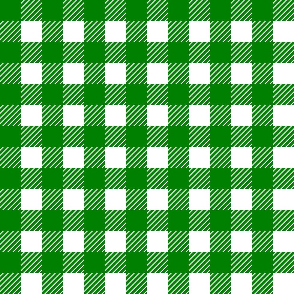 green and white plaid design for fabric vector