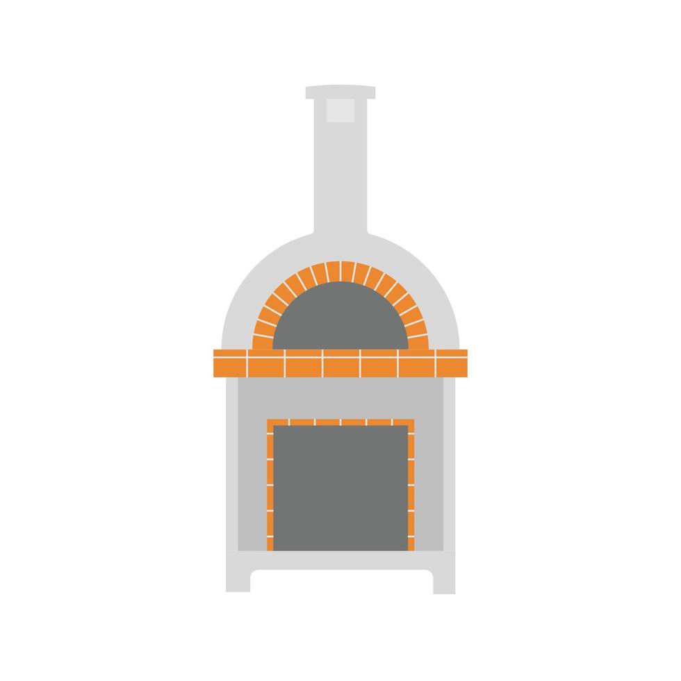 Pizza Oven Flat Illustration. Clean Icon Design Element on Isolated White Background vector