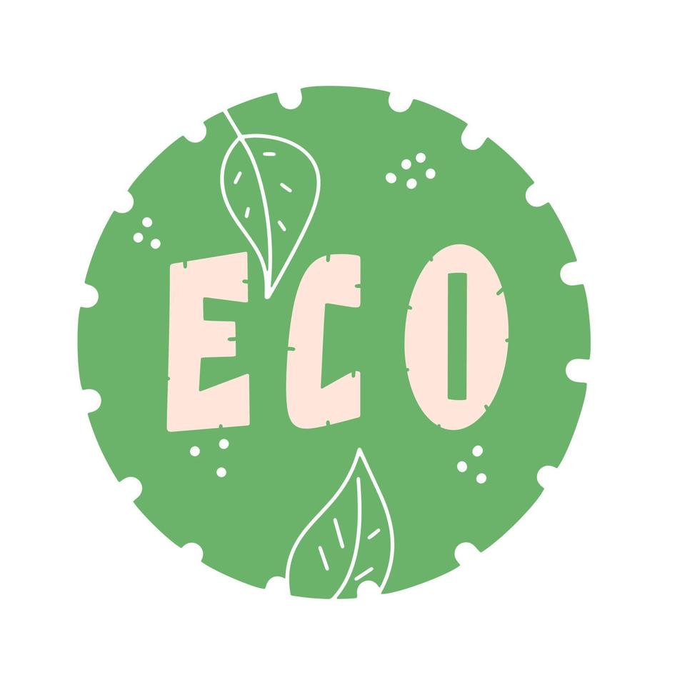 Organic stamp. Eco friendly sticker, logo. Vector illustration