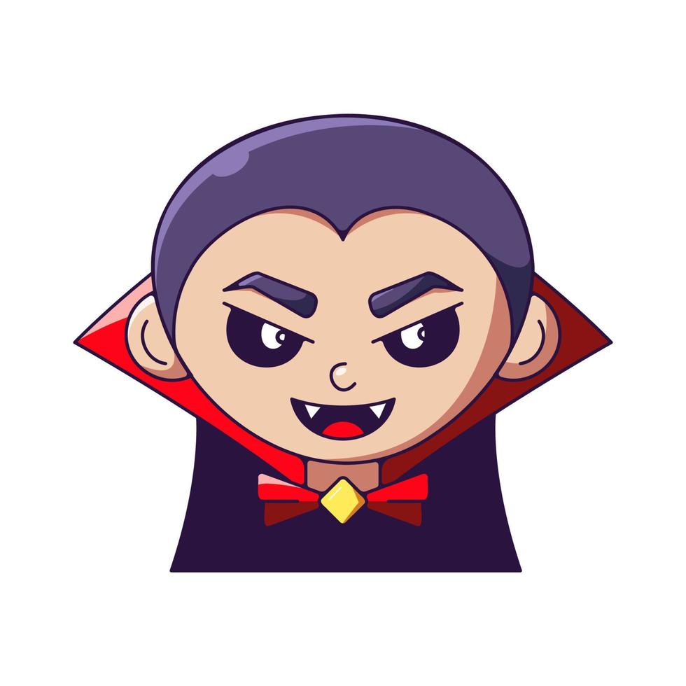 Halloween concept. Vivid cartoon illustration of vampire for sites, stores, articles, books, games, apps. Vibrant detailed image vector