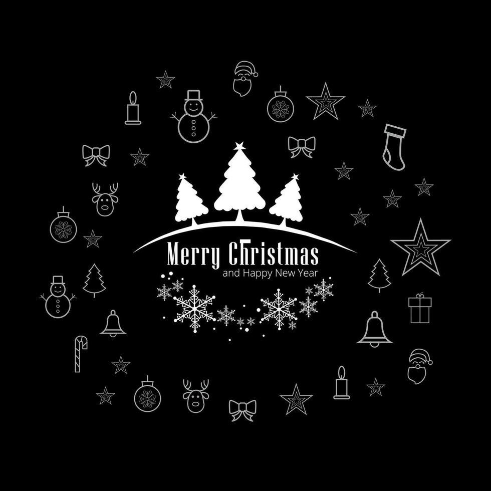 Merry Christmas Black background vector 11334533 Vector Art at Vecteezy