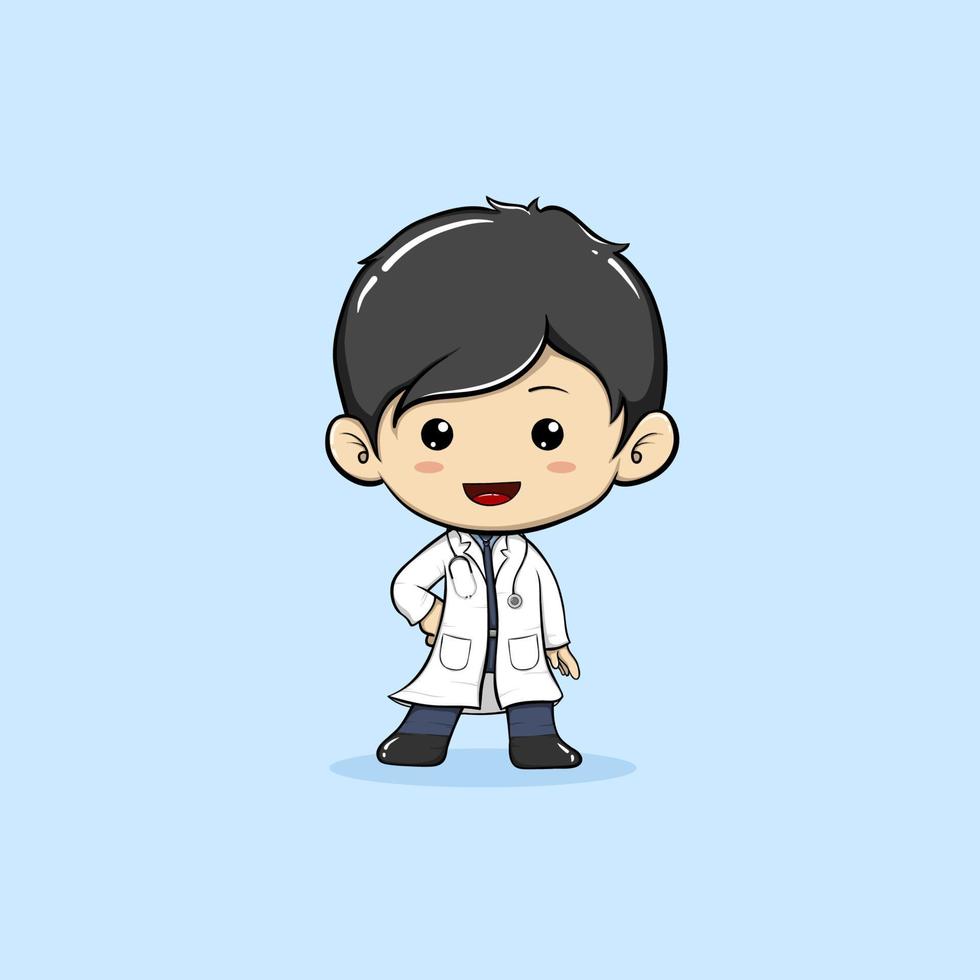 dibujos animados lindo pequeño médico masculino, diseño vectorial vector