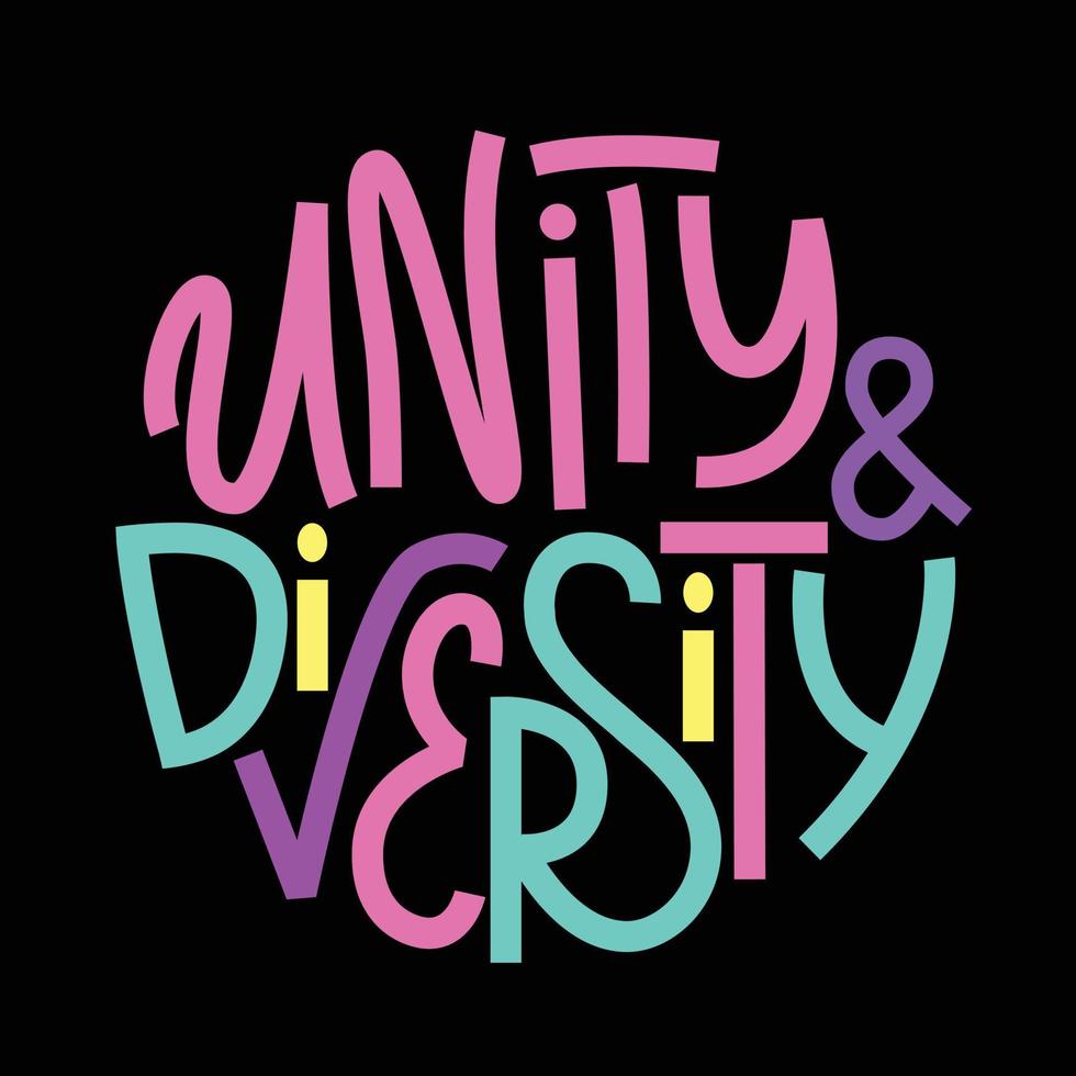 Unity and diversity inspirational quote vector