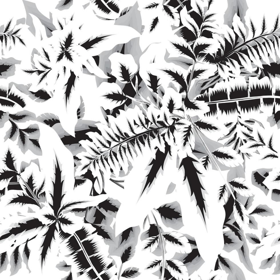 vintage nature wallpaper seamless pattern with tropical plants leaves and foliage on abstract background. jungle wallpaper. forest background. nature background. spring wallpaper. prints texture vector