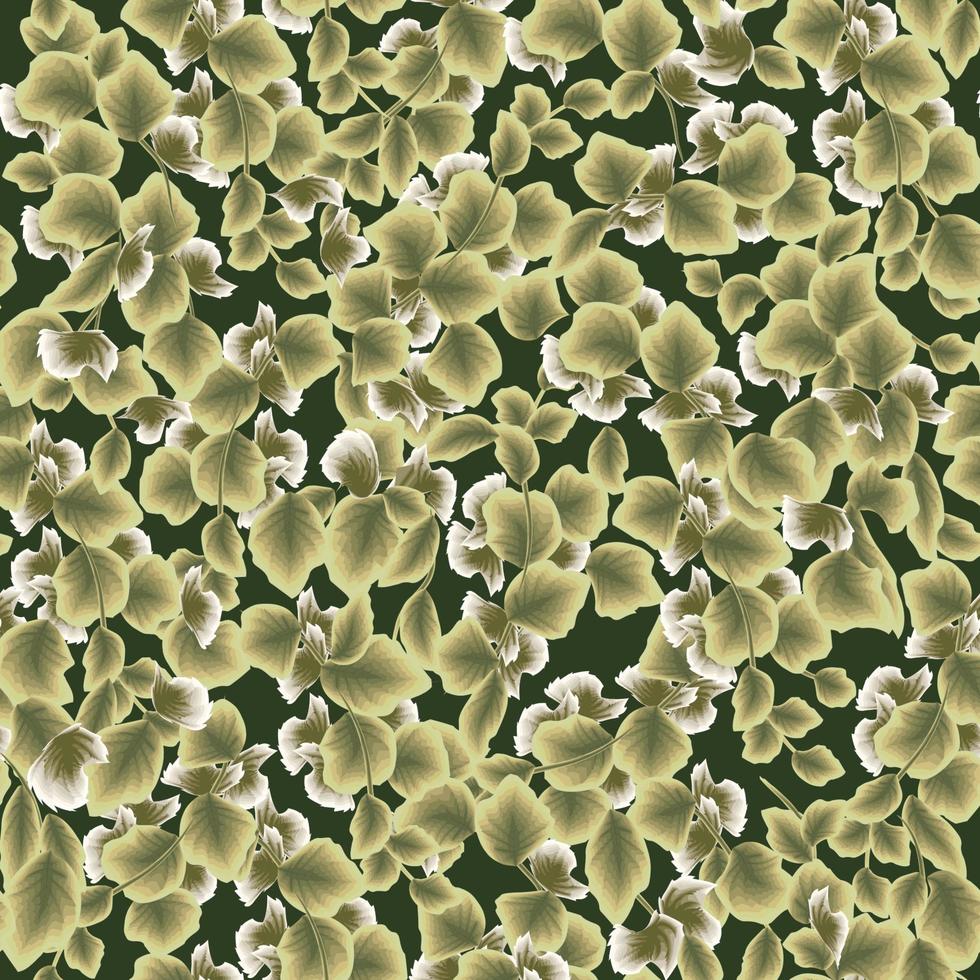 tropical foliage seamless pattern with green plant and leaves on delicate background. Trendy vector pattern. Fashionable seamless tropical pattern. Printing and textile. Exotic tropic. Summer design