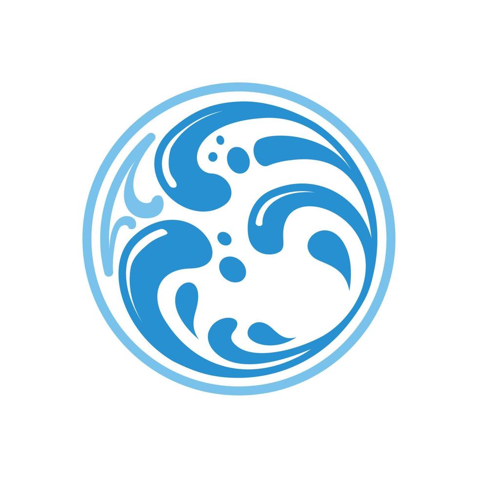 logotipo de ola oceánica en diseño de vector de medalla de moneda