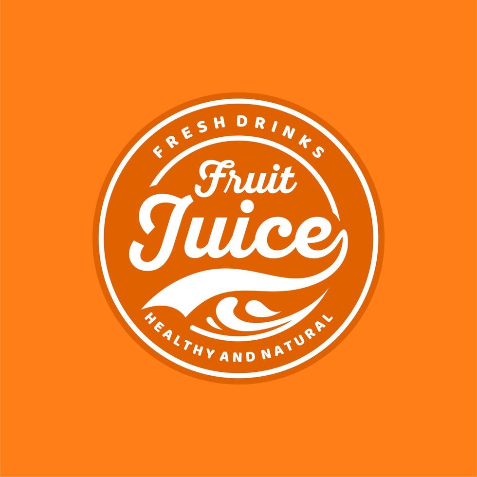 Fresh Fruit Juice Emblem Logo Vector Design