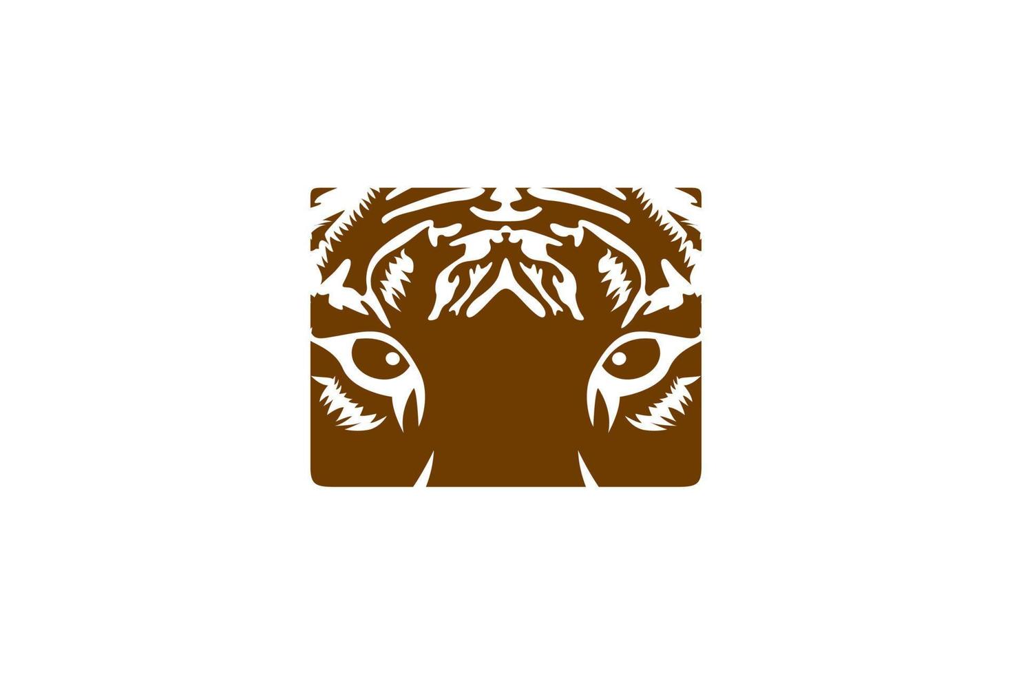 Tiger Gaze Logo, Tiger Eyes Face Logo Vector Design
