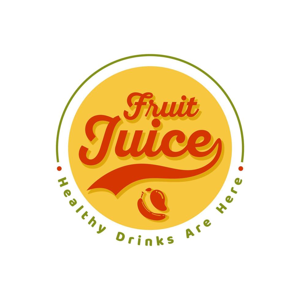 Fresh Fruit Juice Emblem Logo Vector Design