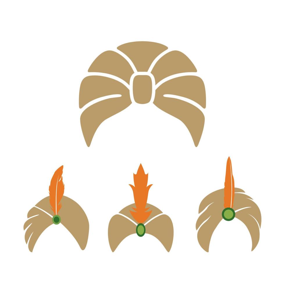 vector de diseño de conjunto de turbante indio