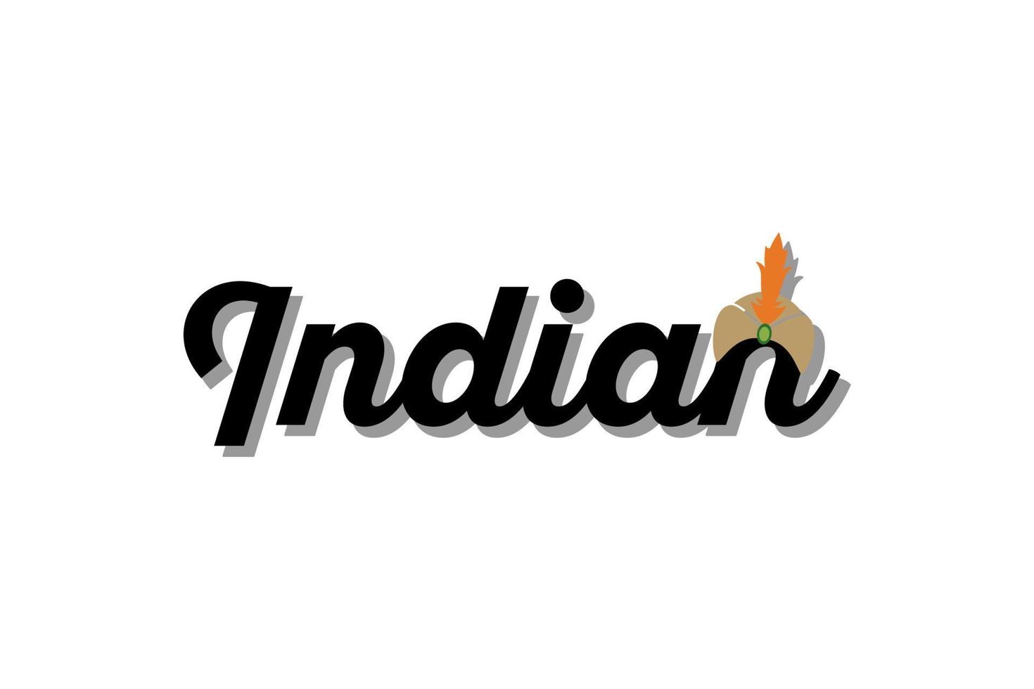 Indian Typography with Turban Logo design vector
