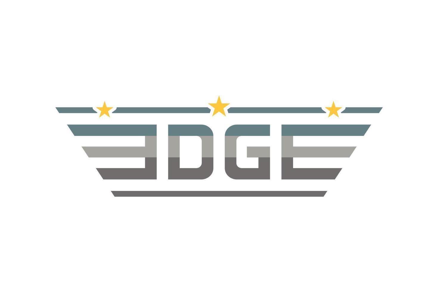 Typography EDGE Simple Vector Design, Letter D And G Logo With Wings