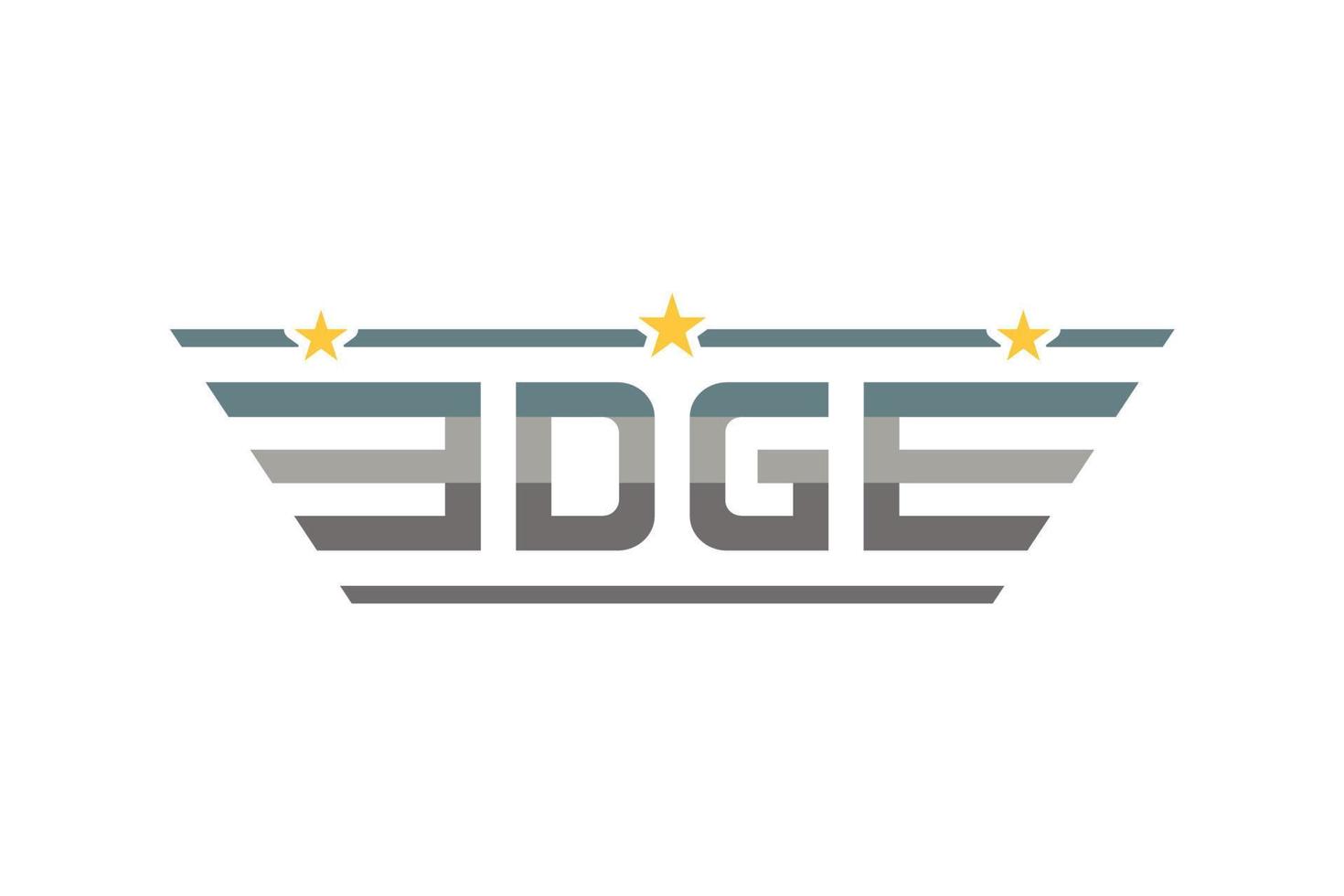 Typography EDGE Simple Vector Design, Letter D And G Logo With Wings