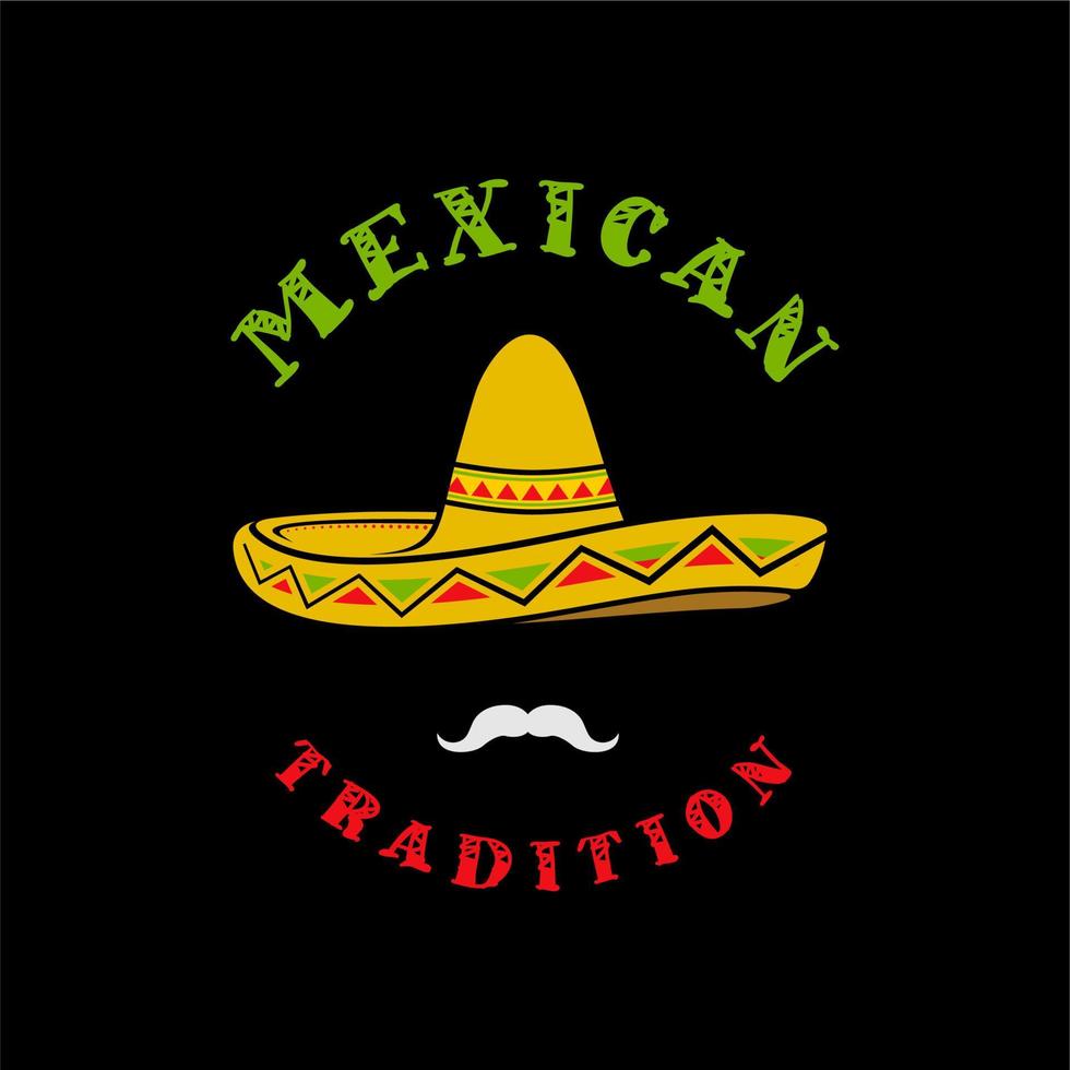 diseño vectorial colorido del sombrero mexicano, sombrero tradicional mexicano para la celebración de la independencia vector