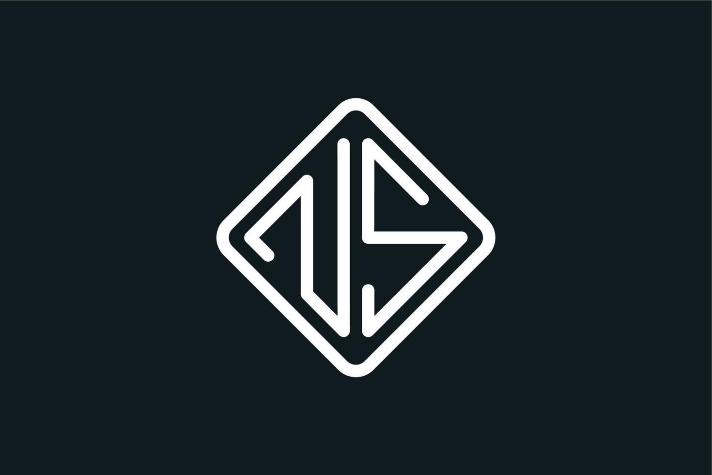 nitials NS Geometric Monogram Logo Design , Simple Square NS Letter Logo vector