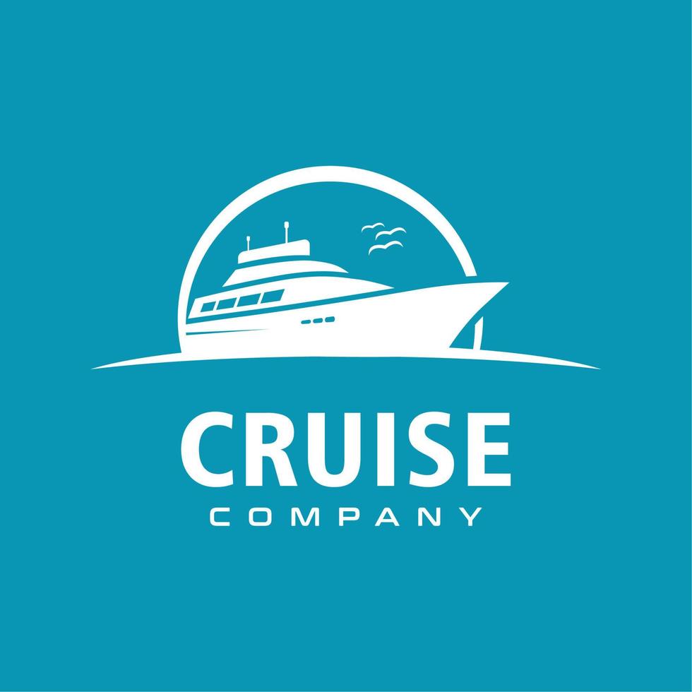 yate crucero logo silueta vector diseño