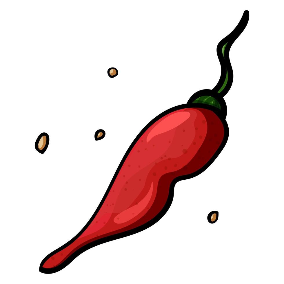 Red chilli pepper cartoon food vector