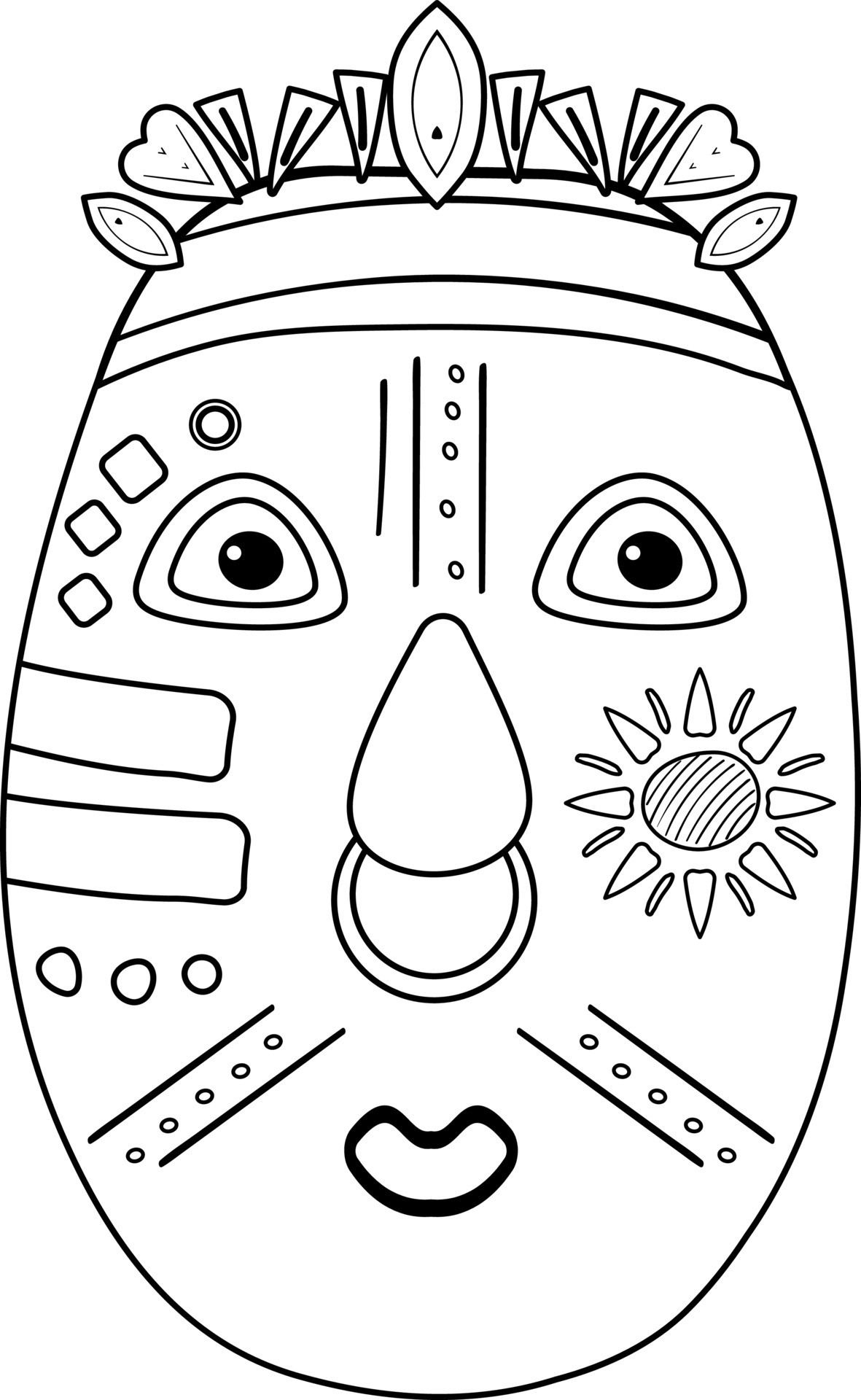Tribal african mask with a nose ring 11336626 Vector Art at Vecteezy