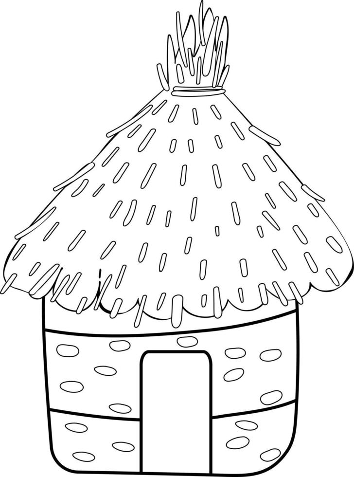African cartoon bungalow vector