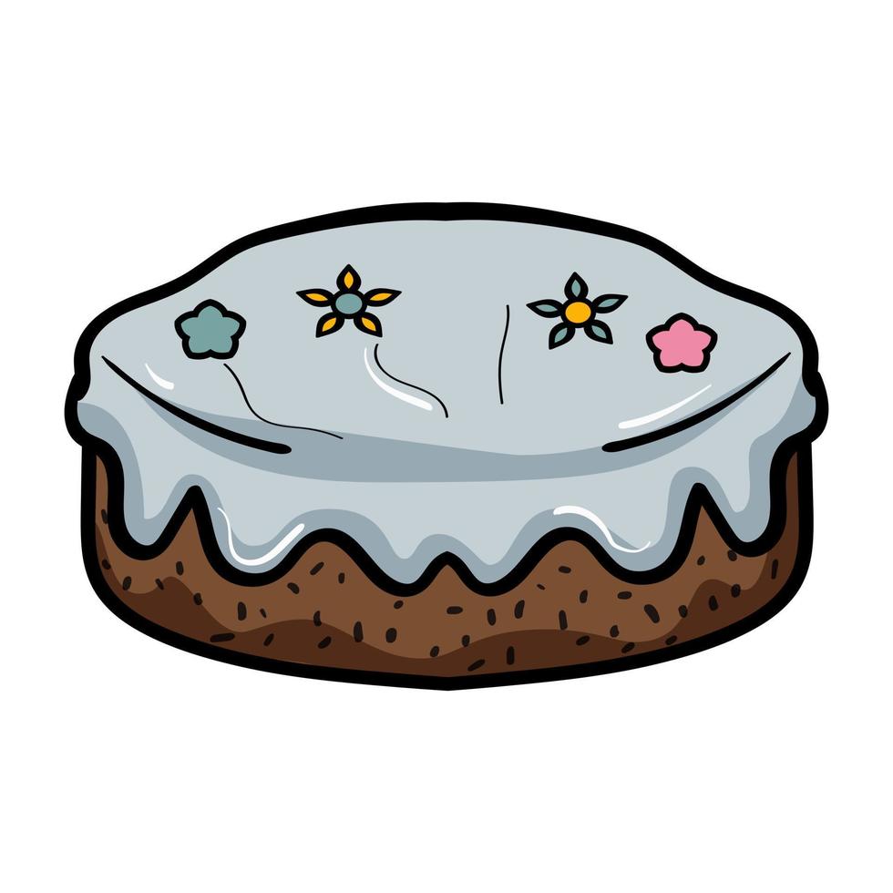 Sponge cake with icing vector