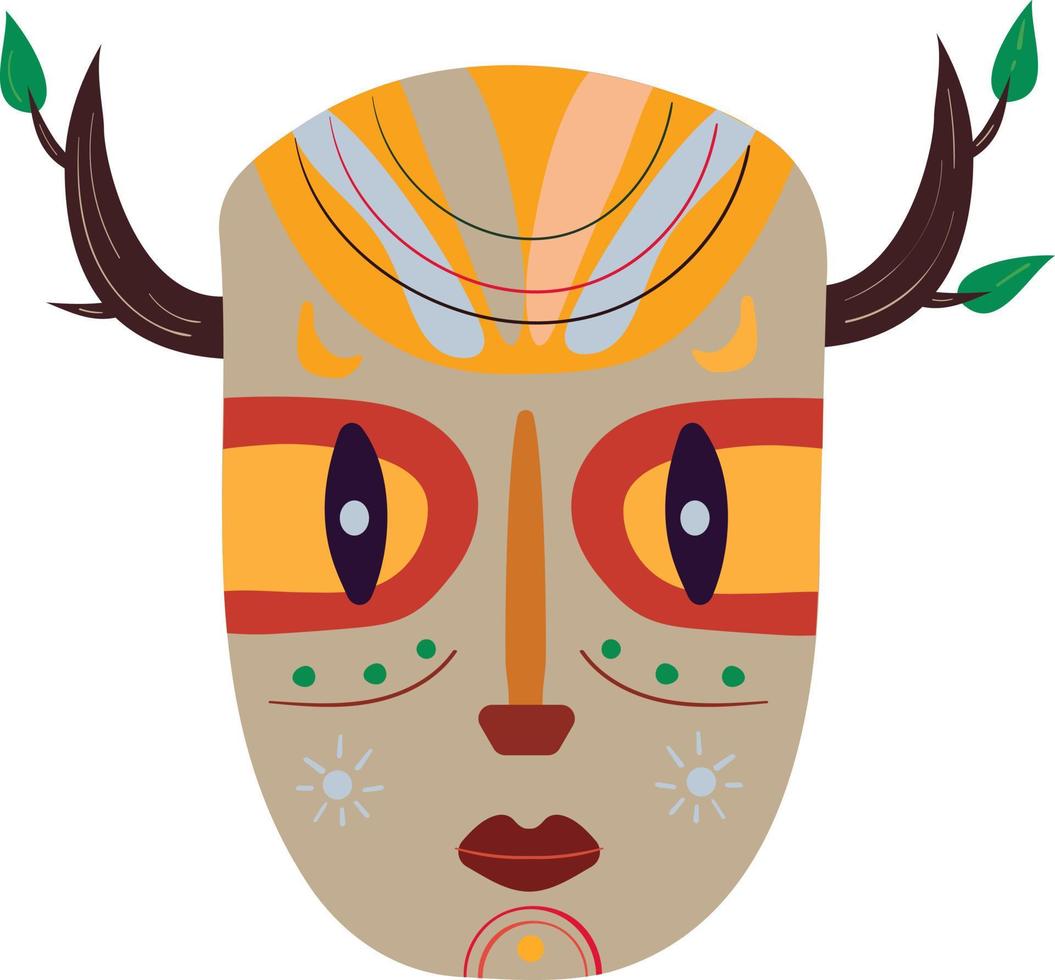 Art african mask with branches on the head 11336673 Vector Art at Vecteezy