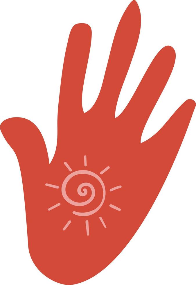 African palm with pattern sun vector