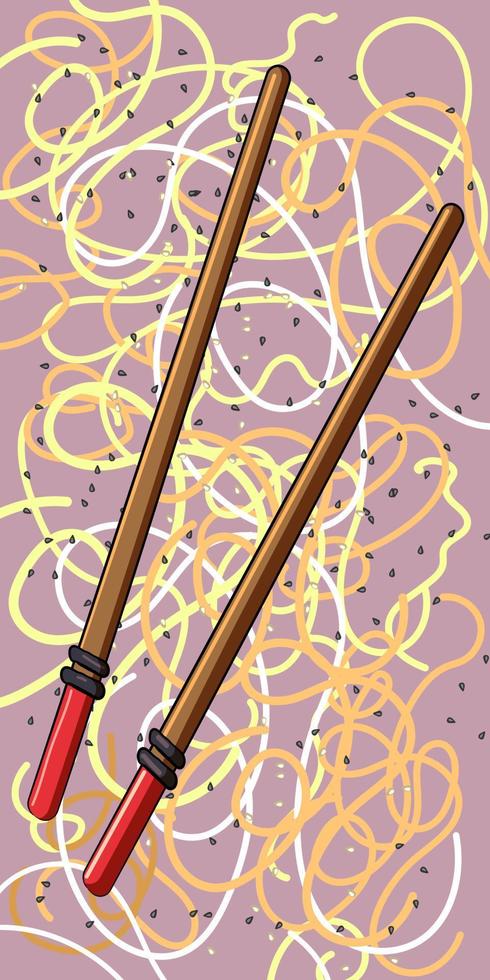 Wooden Chinese chopsticks vector