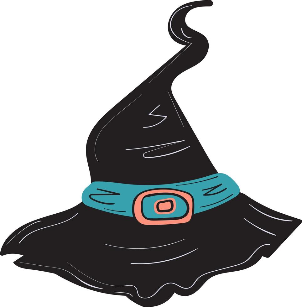 Cartoon witch and wizards hat vector