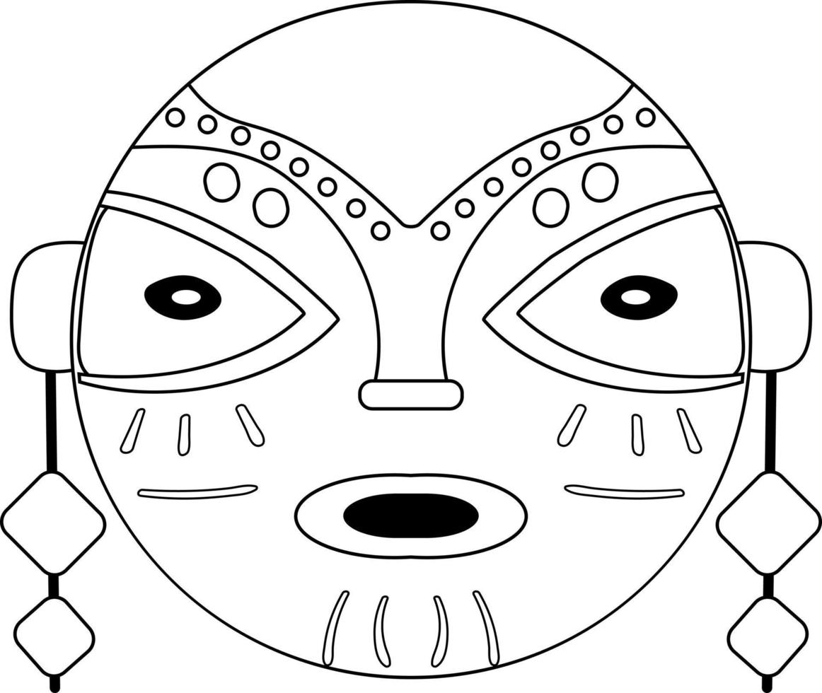 máscara ritual africana de madera vector