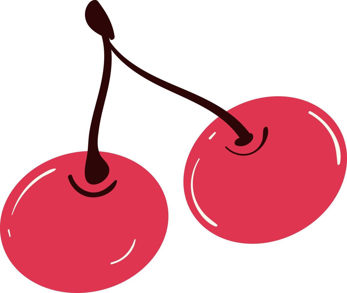 Ripe red cherry berries vector