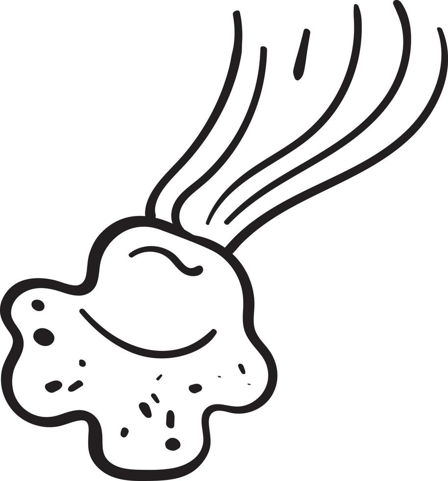 Flying meteorite in a simple style vector