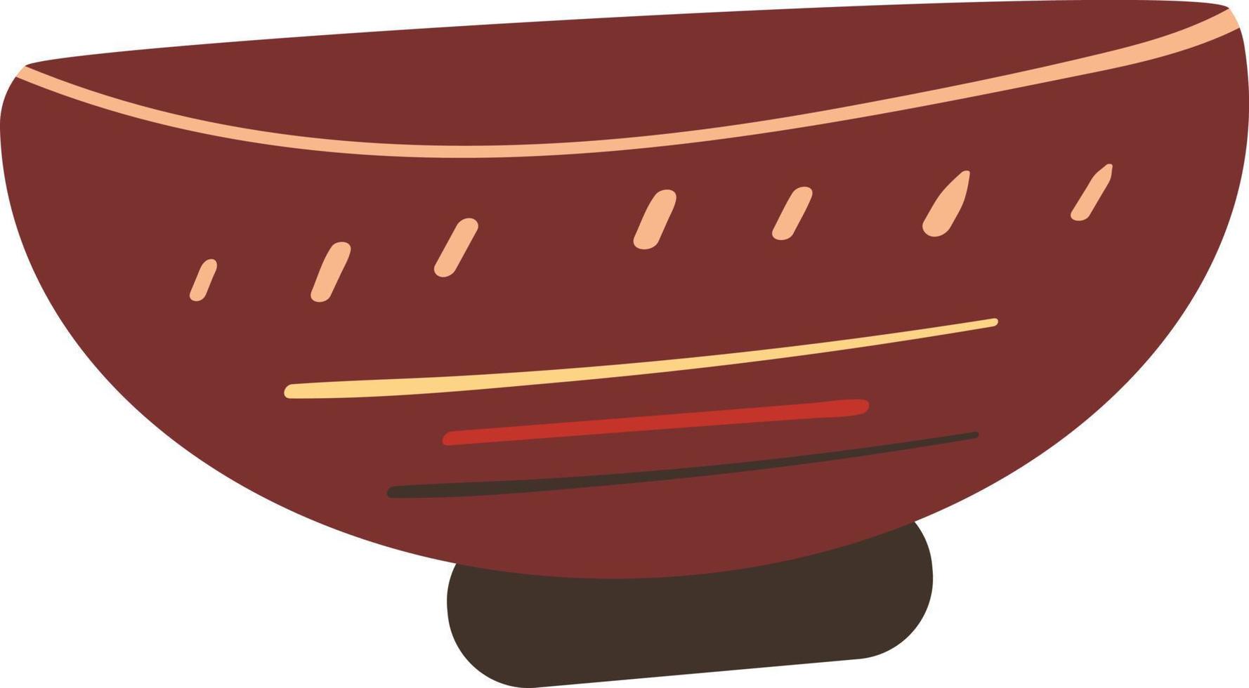 African clay bowl naive vector