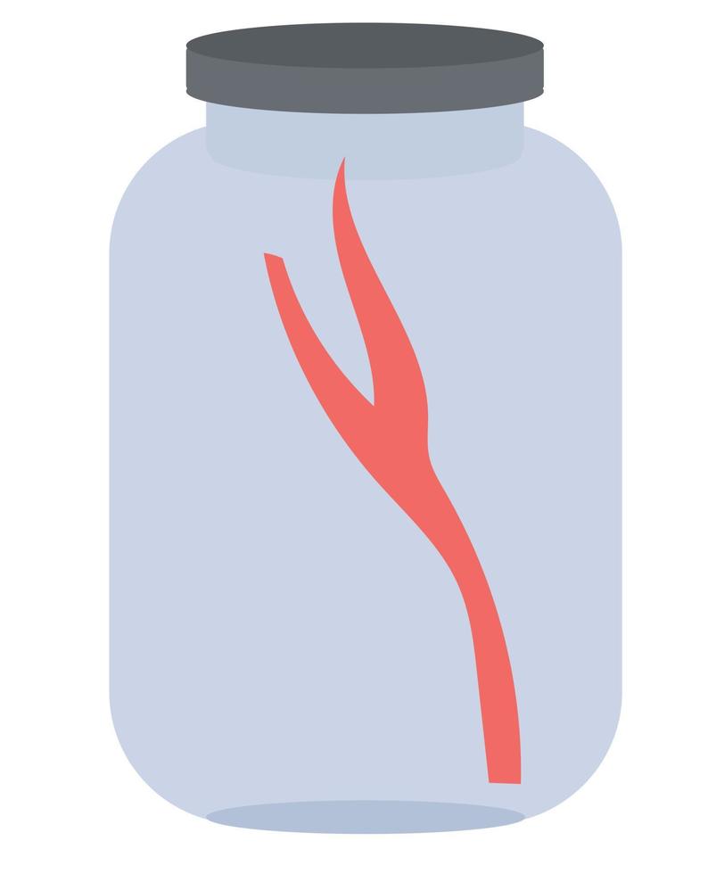 Glass jar with snake tongue. Second illustration. vector