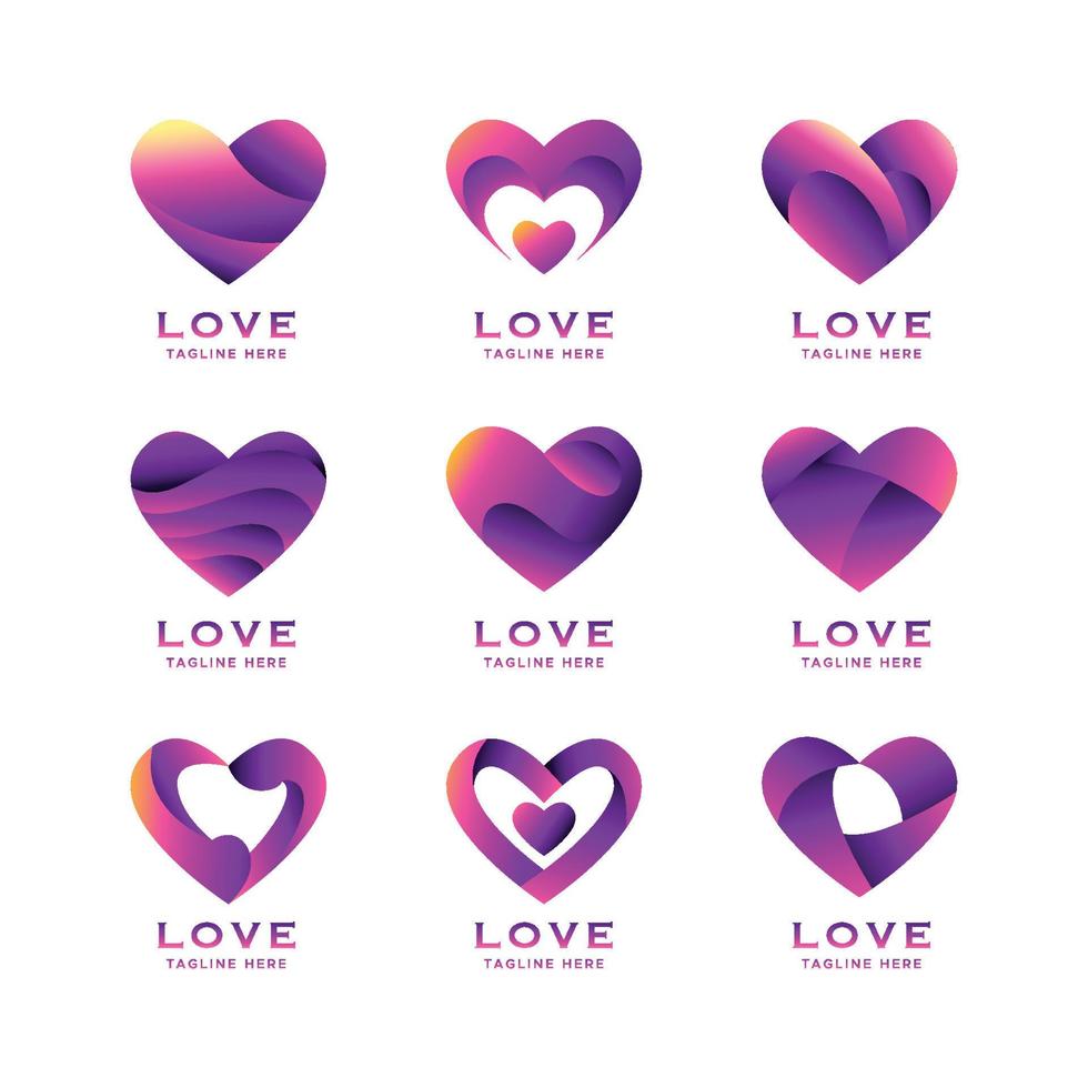 Love Heart Logo Business Collection vector