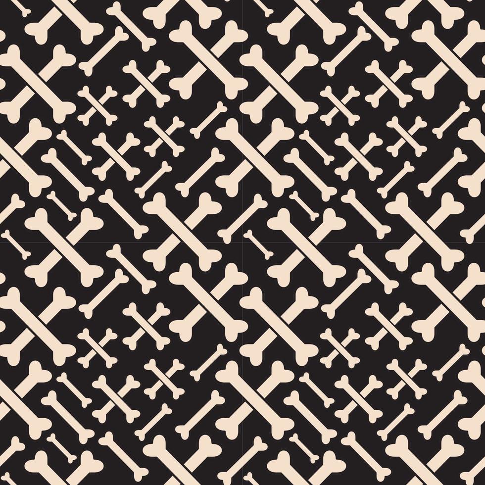 Crossbones cartoon vector stock illustration. Seamless pattern design template. Black and Beige color theme